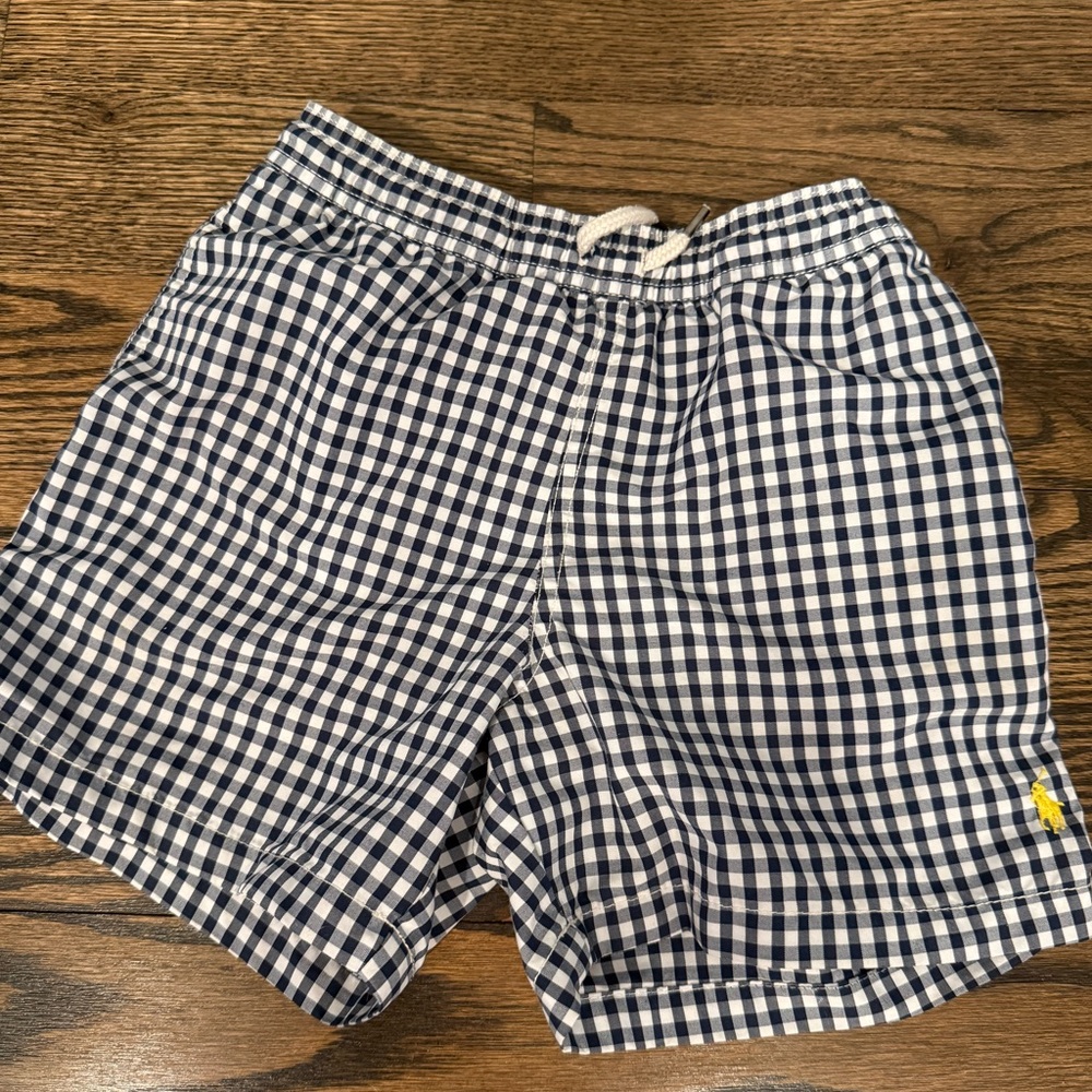Polo Ralph Lauren Boys Gingham Swim Trunks